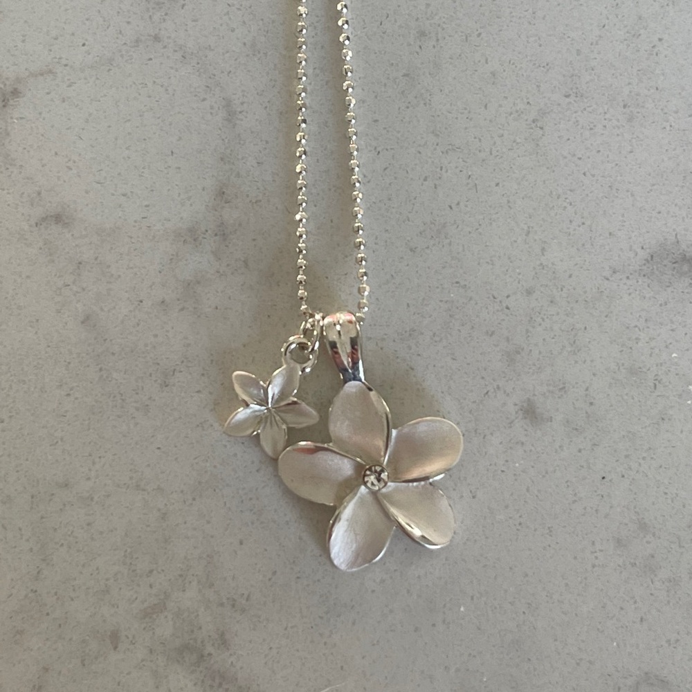 Sterling Silver Plumeria Necklace